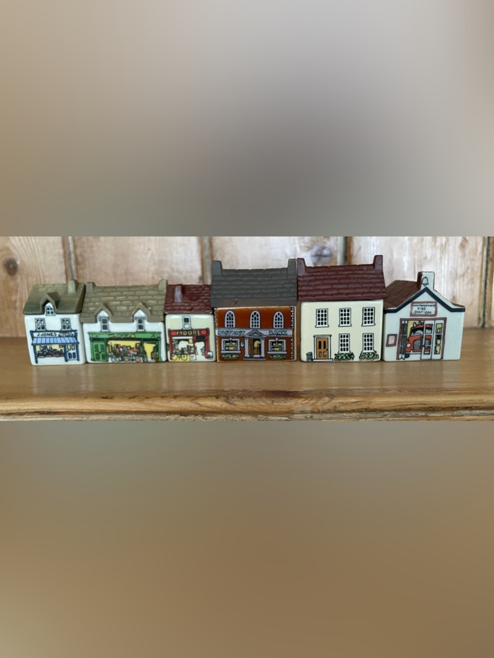 Lot of 6 1980s Whimsy on Why Ceramic Miniature Houses